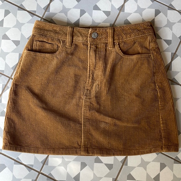 Pacsun size 27 Corduroy brown tan skirt - Picture 1 of 7